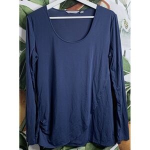 Athleta Top Medium Scoop Neck Essence Moonbeam Long Sleeve Top Blue